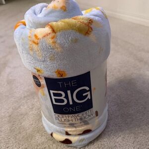 The Big One Plush Throw in Light Blue and Orange